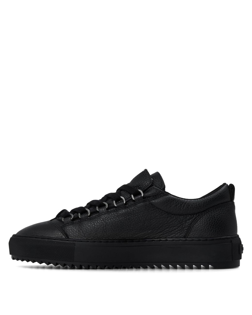 Represent Black Grained Leather Thick Sole Low-Top Sneakers for men
