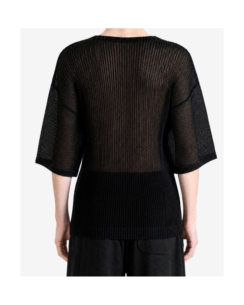 Homme Plissé Issey Miyake Black Pleated Semi-Sheer T-Shirt for men