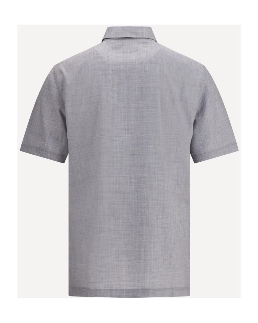 Brunello Cucinelli Gray Logo Detailed Short Sleeved Polo Shirt for men