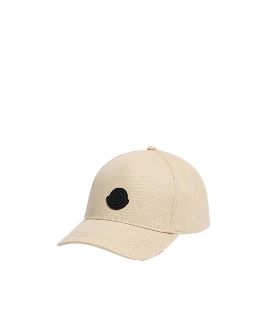Moncler White Logo Cotton Gabardine Baseball Cap for men