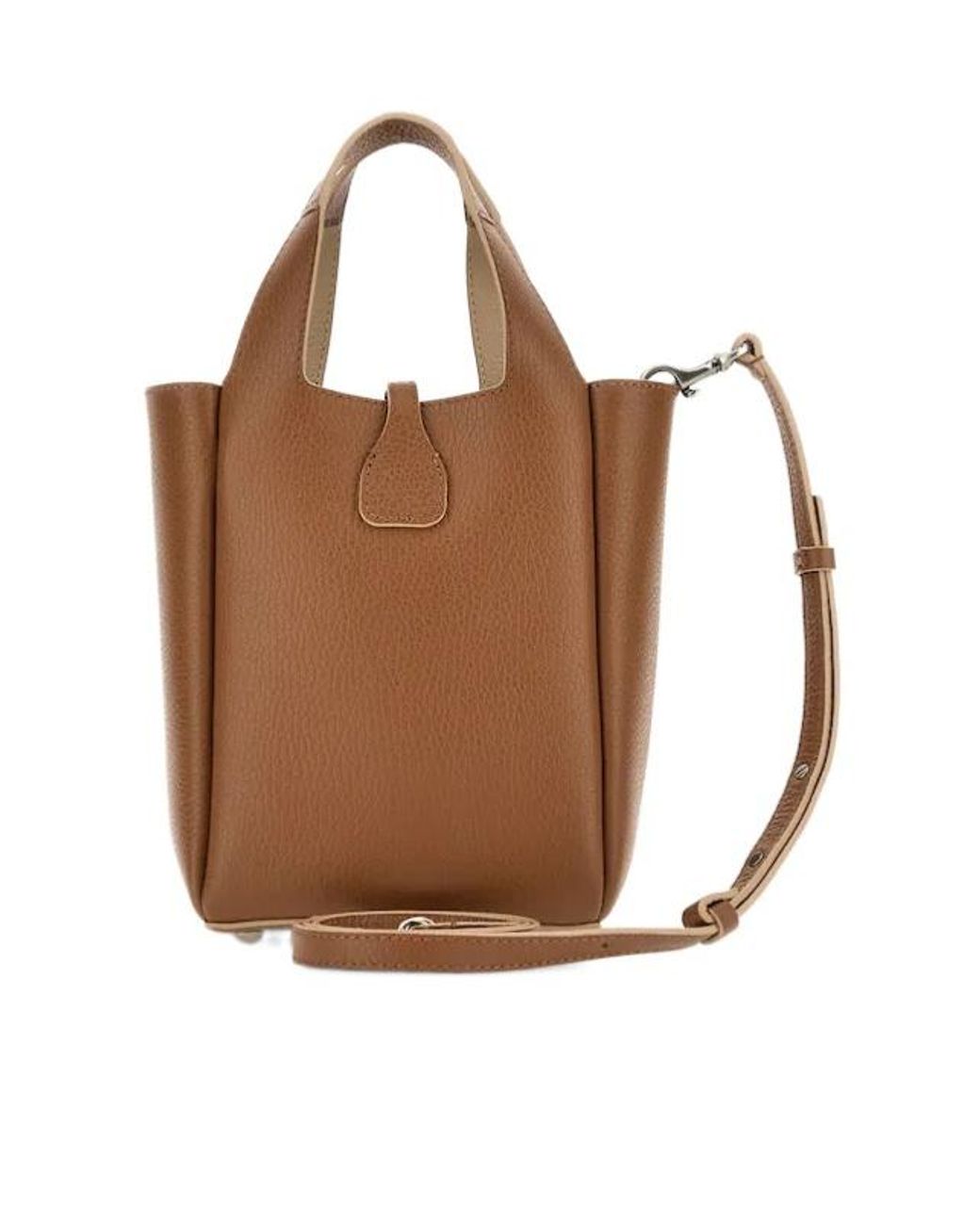 Hogan Brown Mini Logo-Plaque Top Handle Bag
