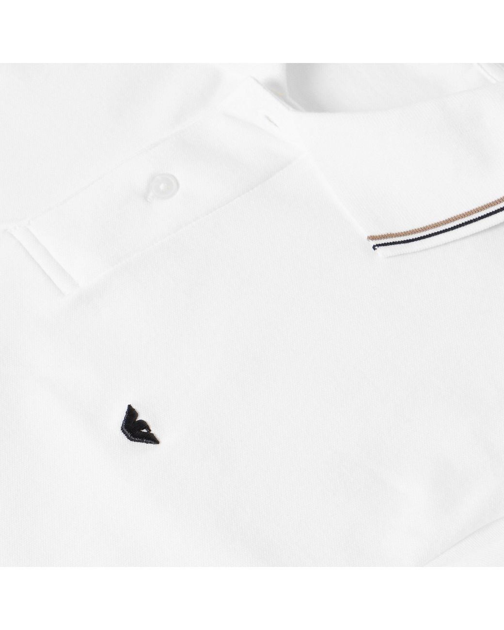 Emporio Armani White Shortsleeve Lapel Shirt for men
