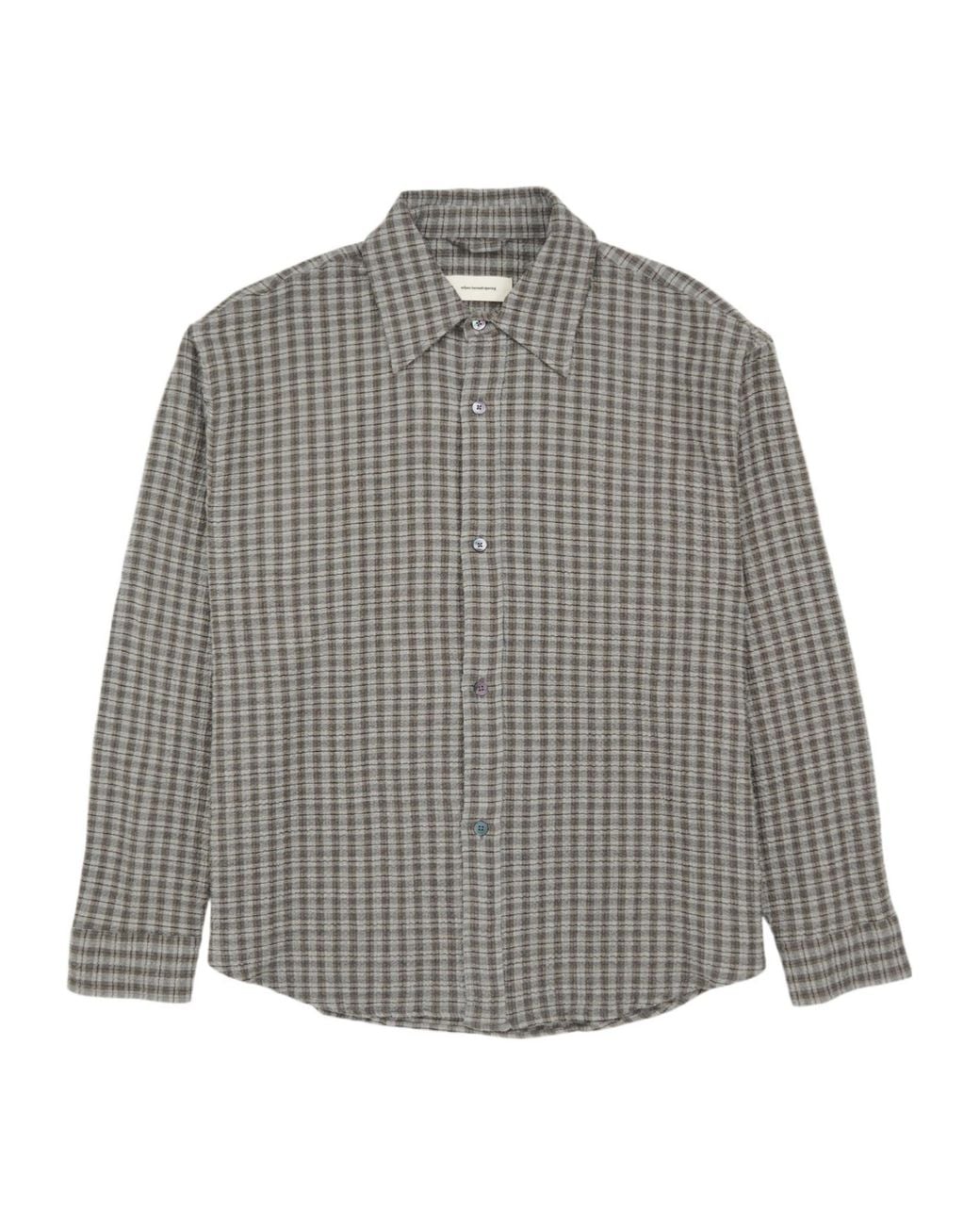 mfpen Gray Plaid Shirt for men