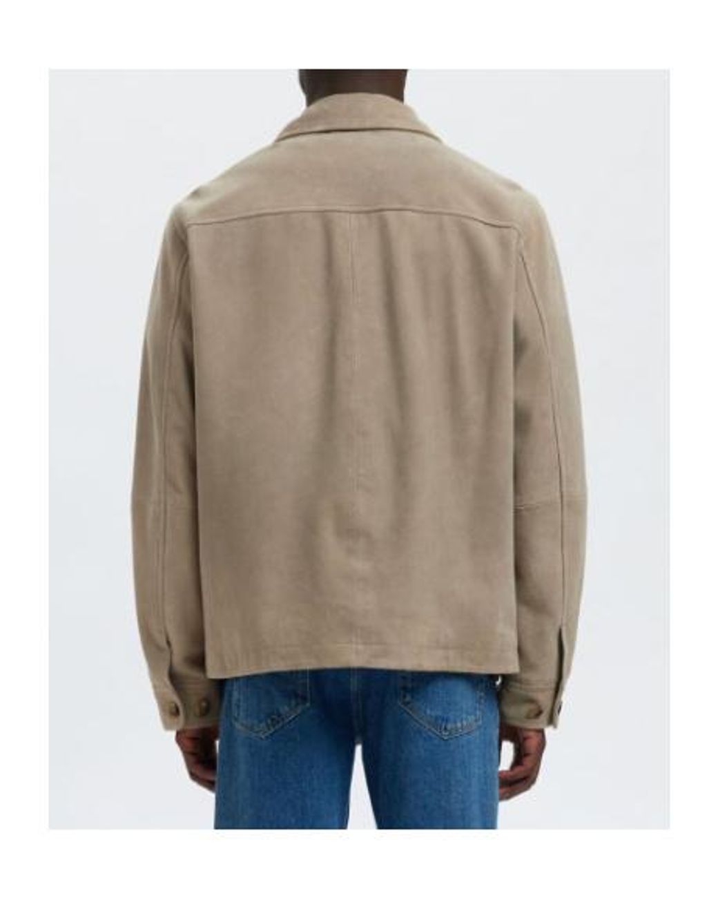 SELECTED Natural Pockets Button Suede Jacket for men