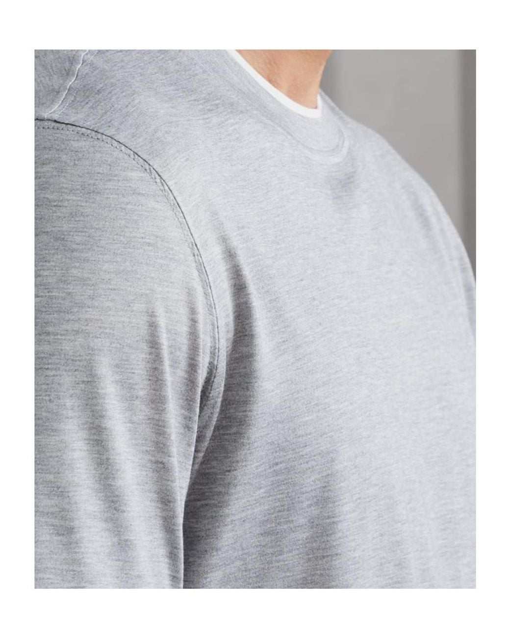 Brunello Cucinelli Gray Lightweight Jersey Crewneck T-Shirt for men