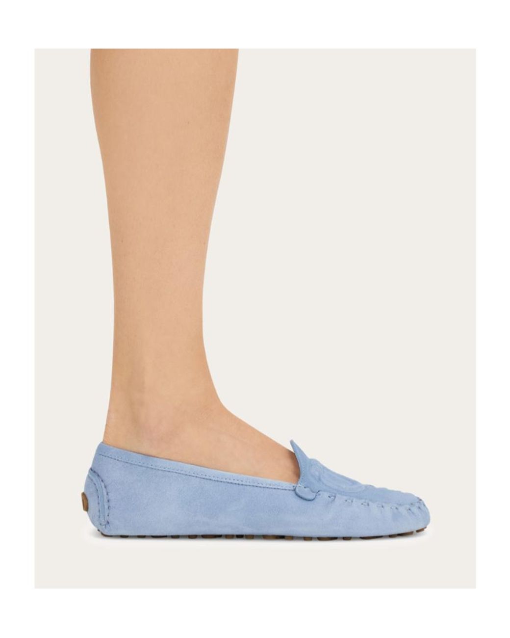 Ferragamo Blue Gancini Driver Loafer