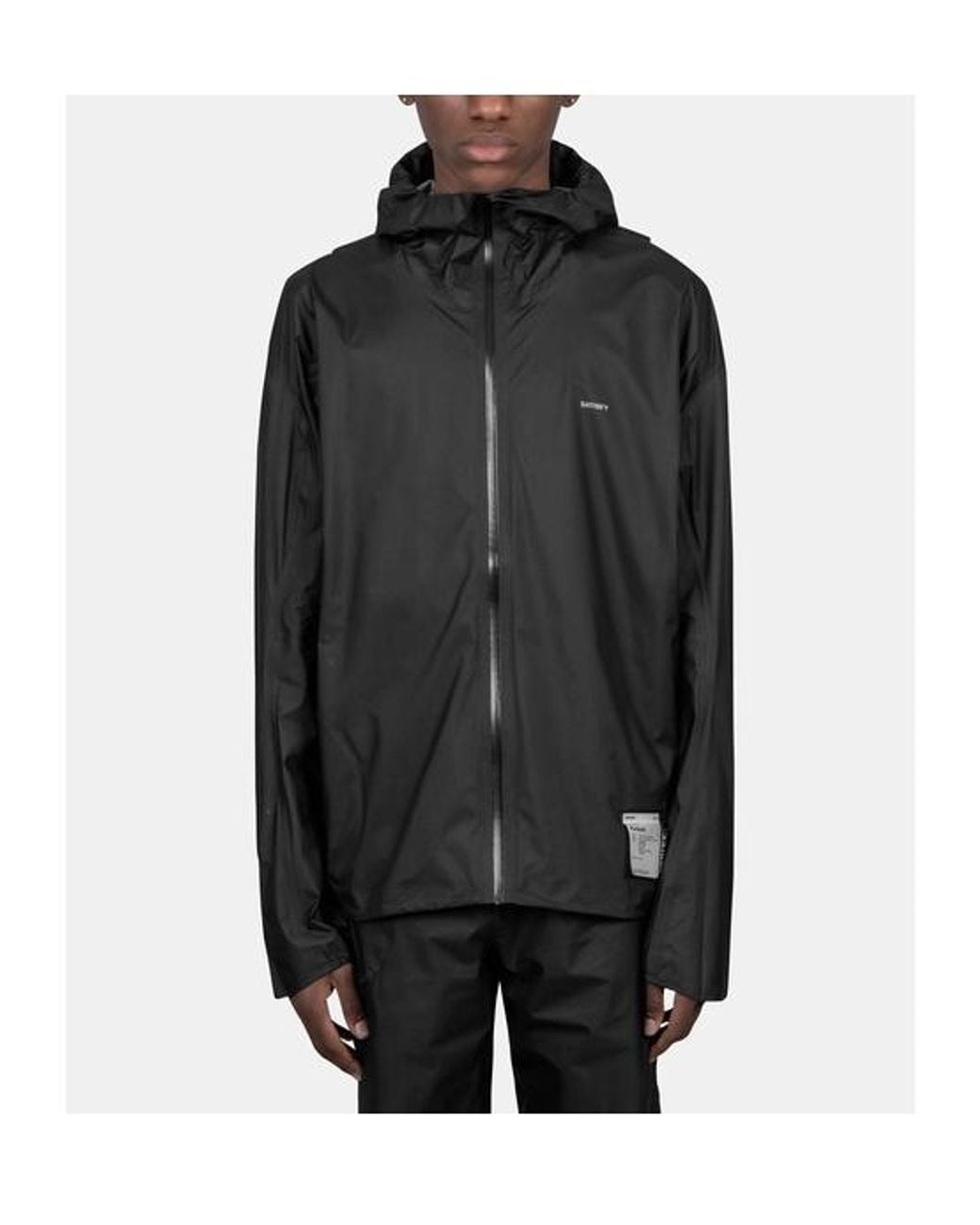 Satisfy Black Pertex Zip Hooded Jacket for men
