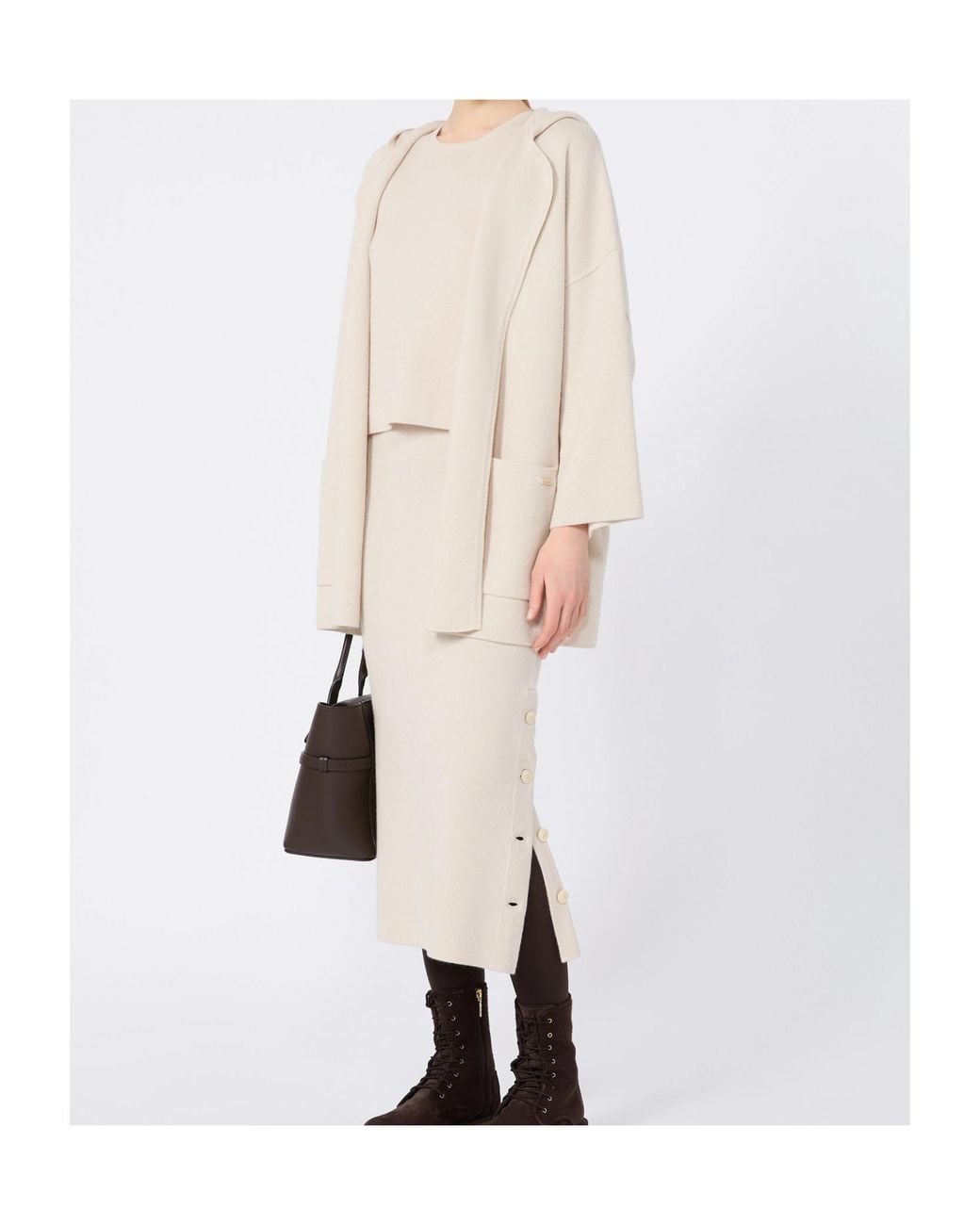 Max Mara White Sleeveless Wool And Cashmere Sweater
