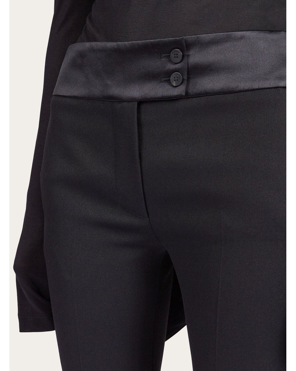 Ferragamo Blue Front Crease, Freshly Cut Wool Casual Pants