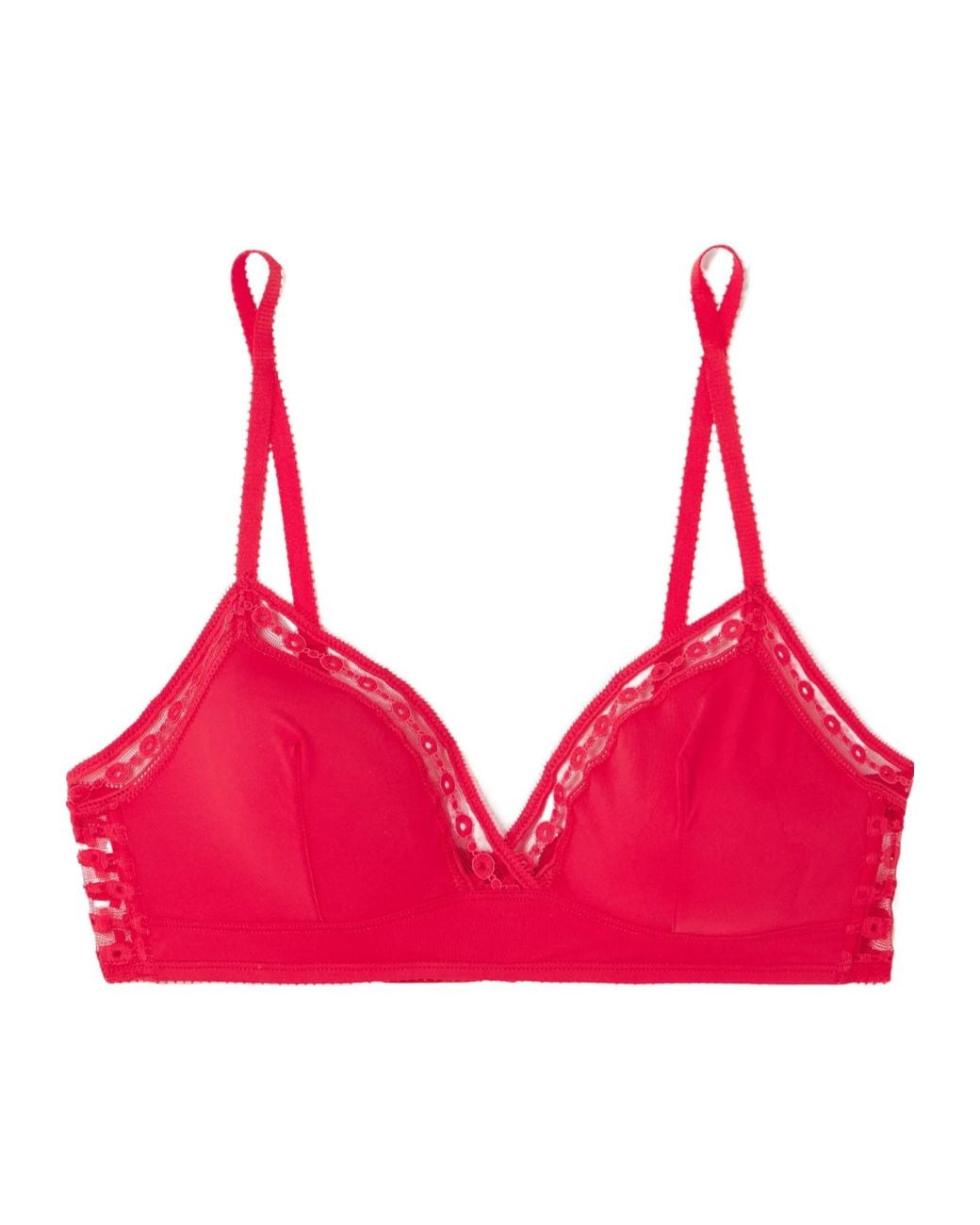 Eres Red Soft Triangle Cup Lace Bra