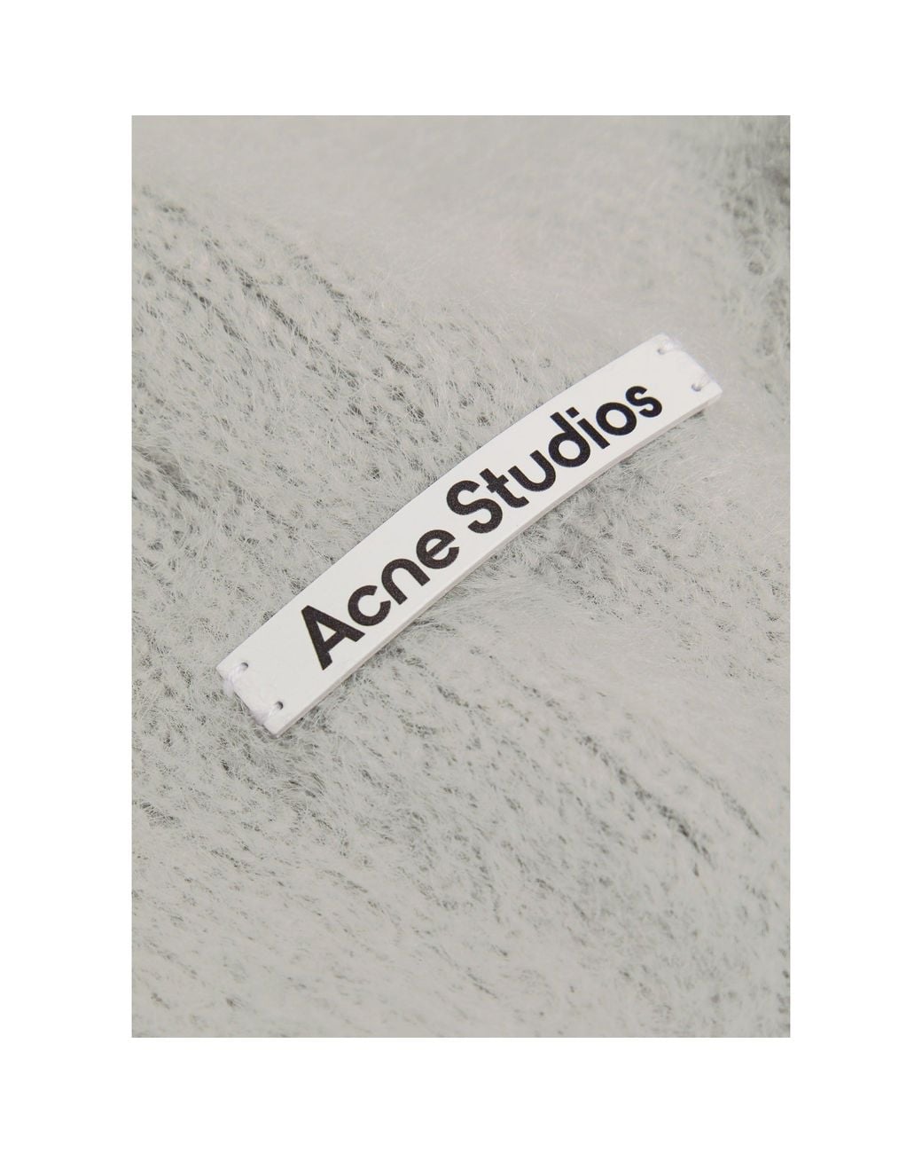 Acne White Hooded Wool Knitted Scarf for men