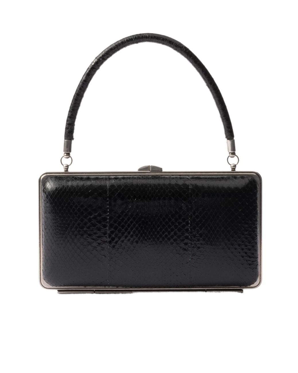 Prada Black Ayers Leather Clutch