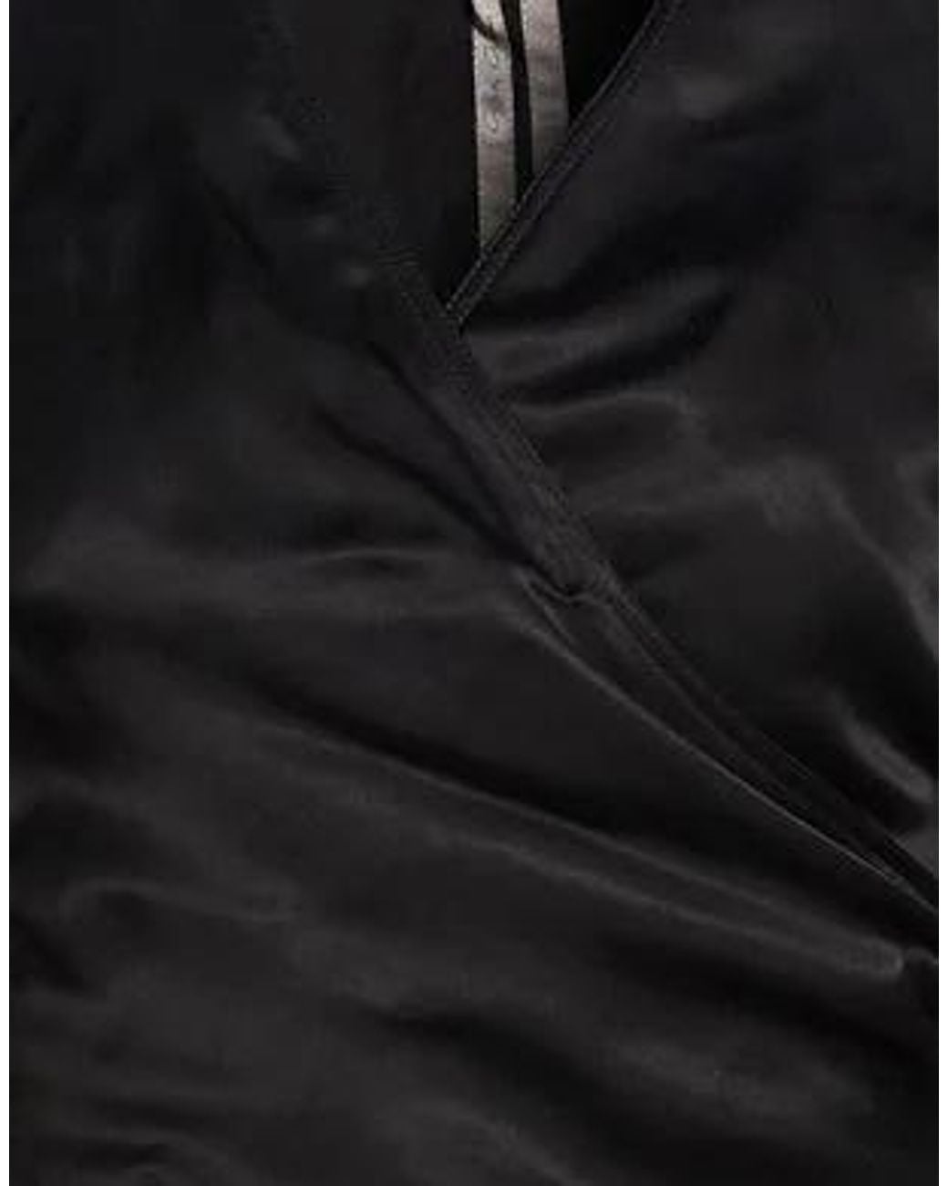 Rick Owens Black Satin Wrap Cropped Top