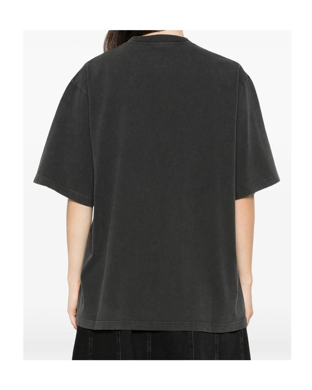 Alexander Wang Black Logo-Print Cotton T-Shirt