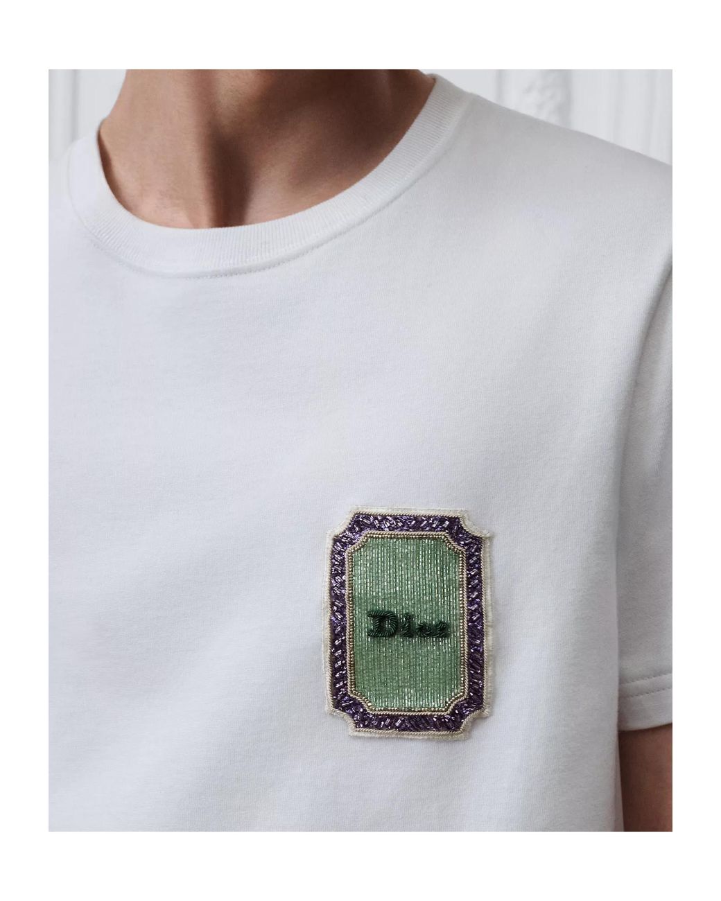 Dior White Medaillon T-Shirt, Relaxed Fit for men