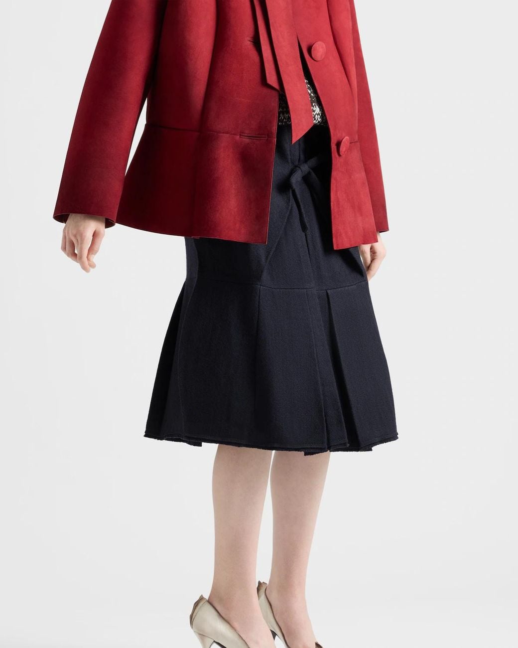 Prada Blue Chevron Midi Skirt