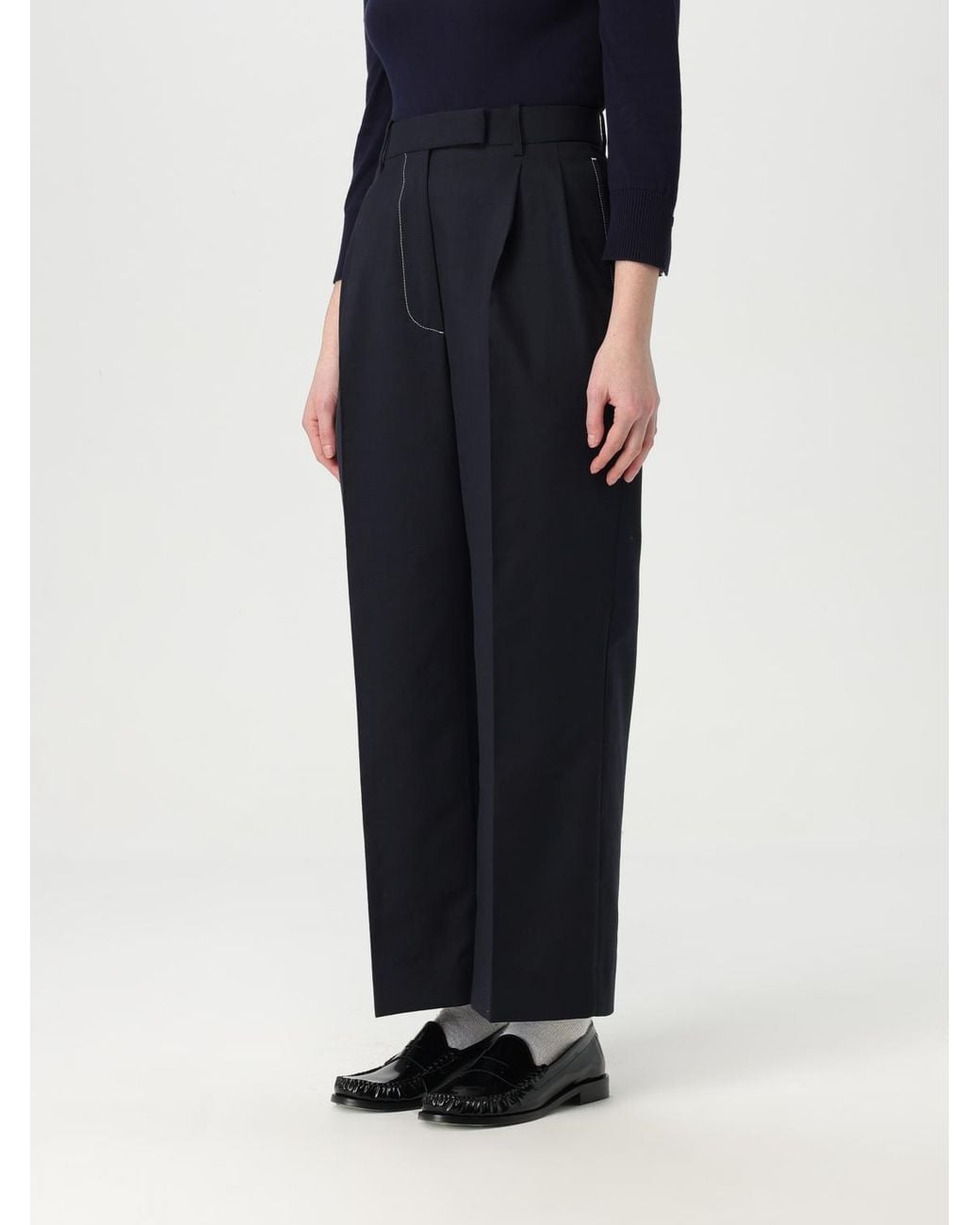Thom Browne Blue Wide Leg Pants