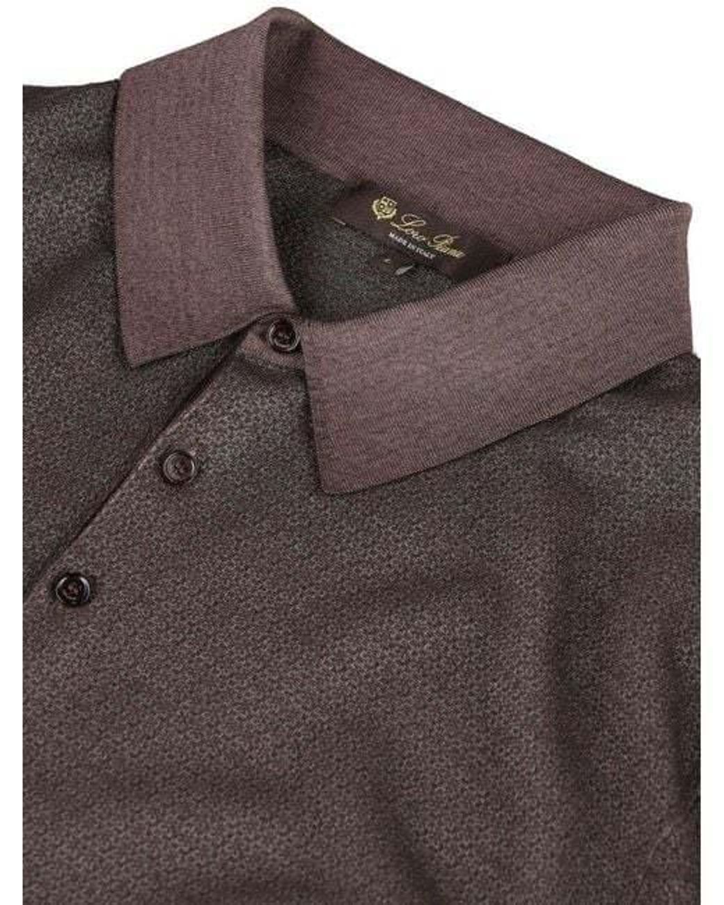 Loro Piana Gray Long-Sleeved Buttoned Polo Shirt for men