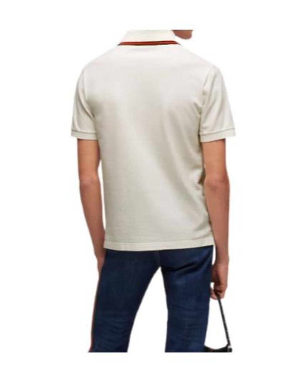 Gucci White Jersey Piquet Polo Shirt for men