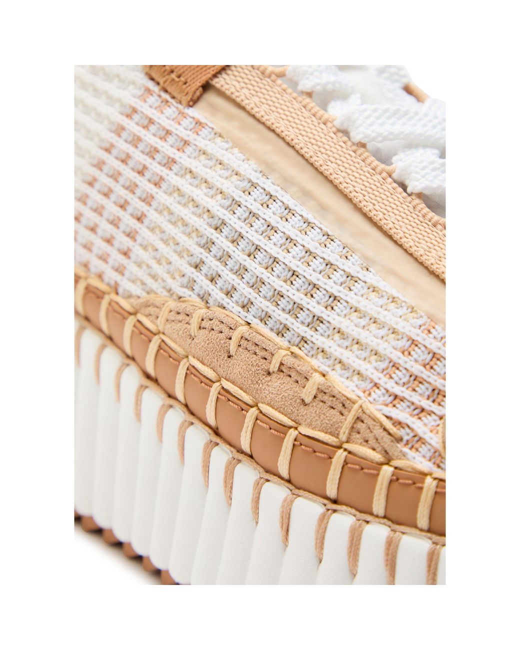 Chloé Pink Mesh-Panelled Fused-Sole Thick-Bottom Shoes