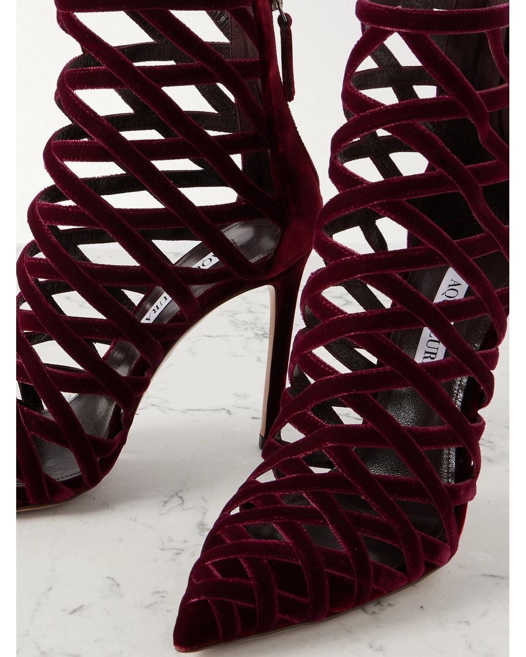 Aquazzura Multicolor Cut-Out Ankle Boots With High Heels