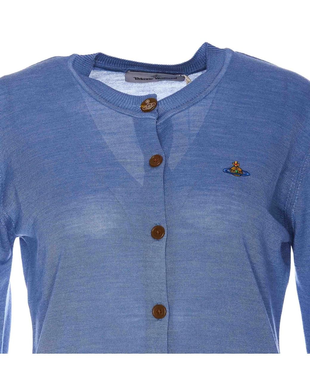 Vivienne Westwood Blue Bea Orb-Embroidered Cardigan