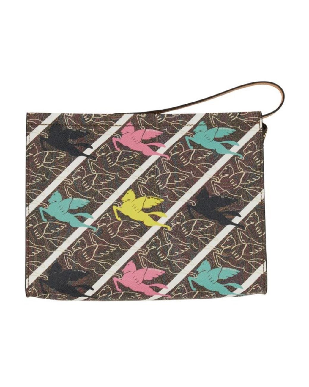Etro Gray Paisley Nécessaire With Pegaso