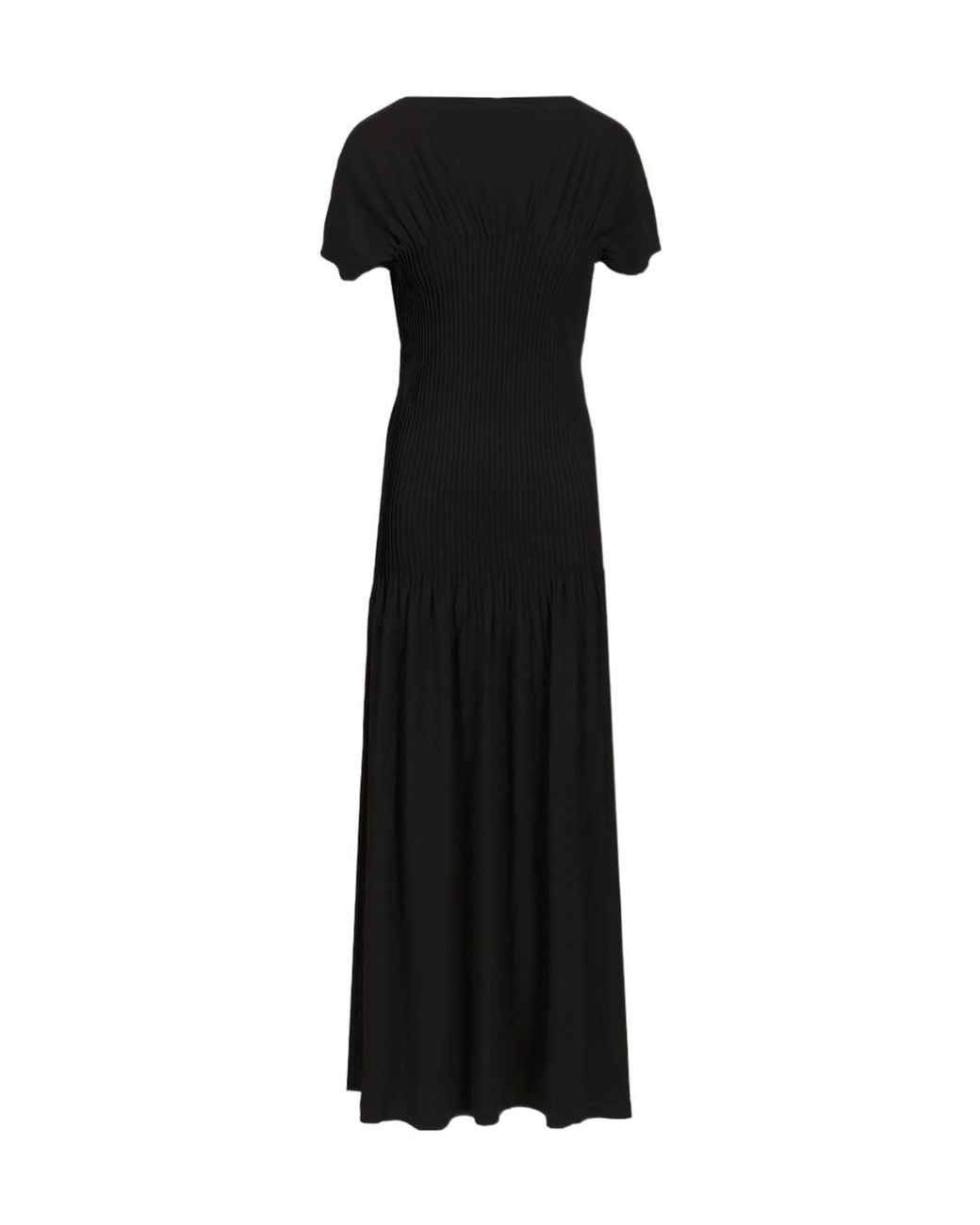 Totême Black Pleated Jersey Dress