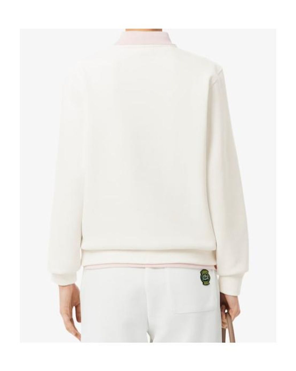 Lacoste White Embroidered Crew-Neck Sweatshirt