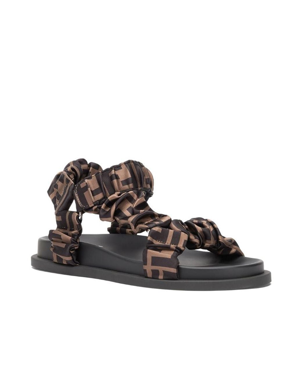 Fendi Brown Feel Ff Motif Sandals