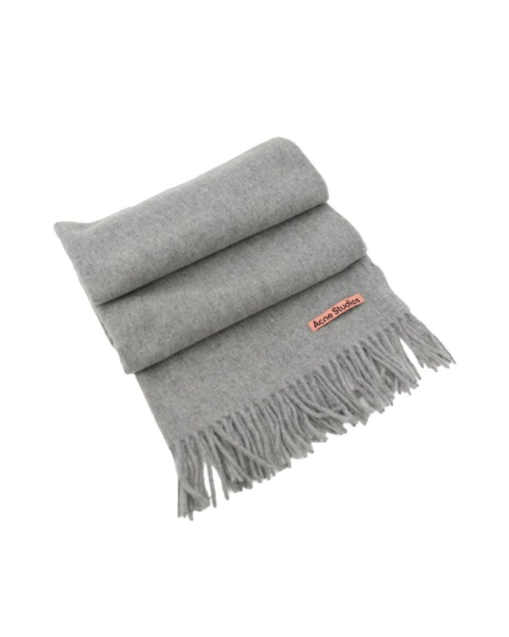 Acne Gray Logo Patch Scarf for men