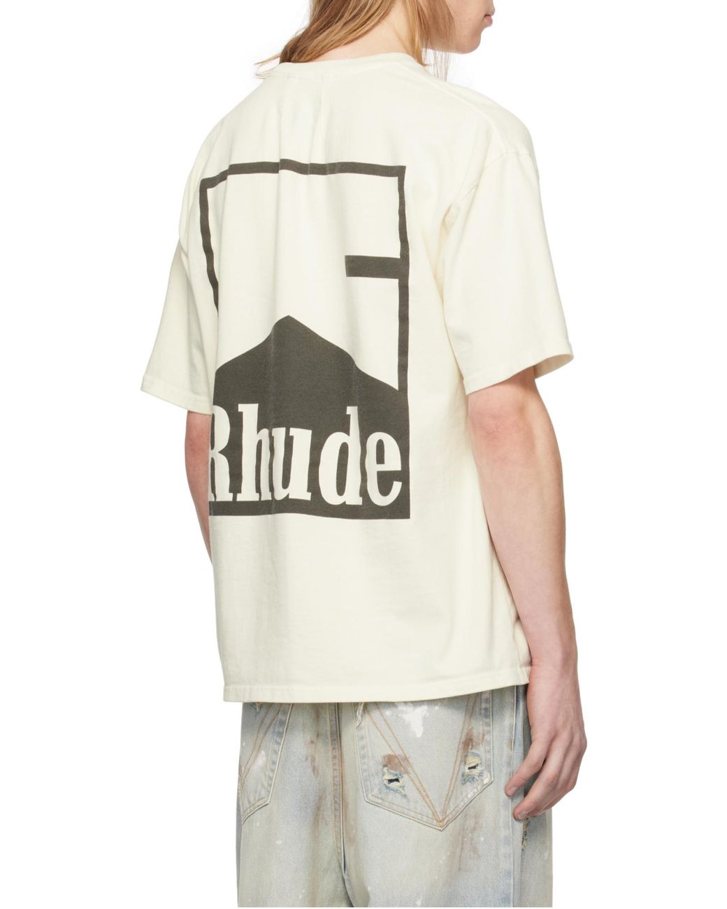 Rhude White Logo Graphic T-Shirt for men