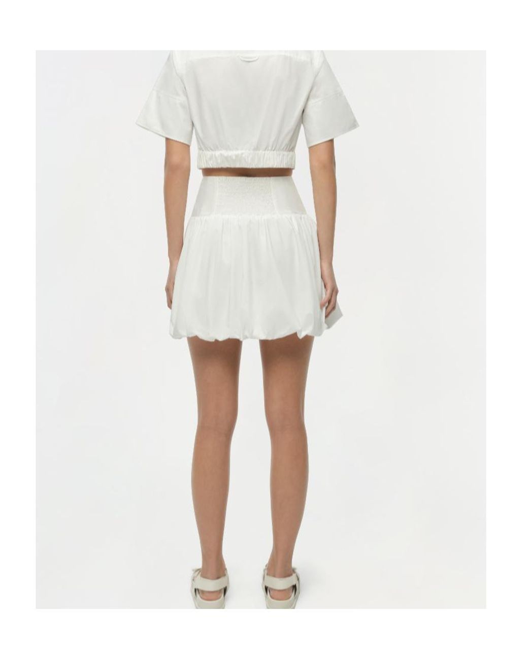 Jonathan Simkhai White Pippa Cotton Mini Skirt