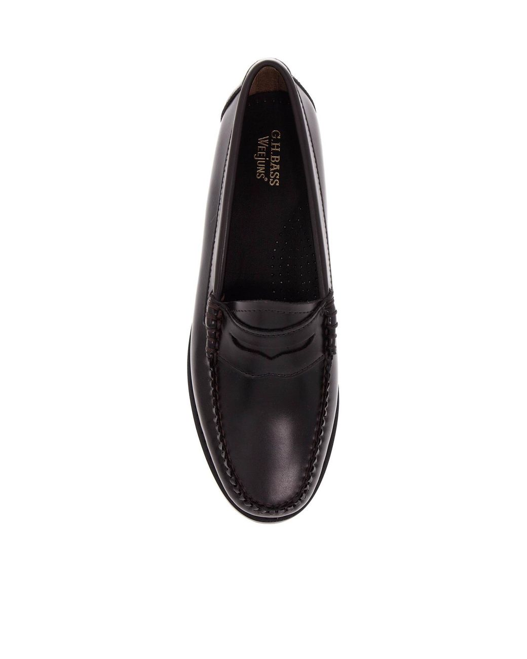 G.H.BASS Black Round Toe Loafers
