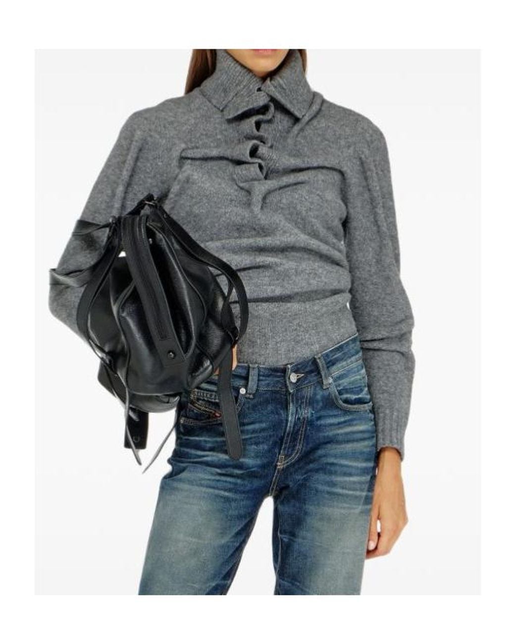 DIESEL Gray Long-Sleeved Sweater