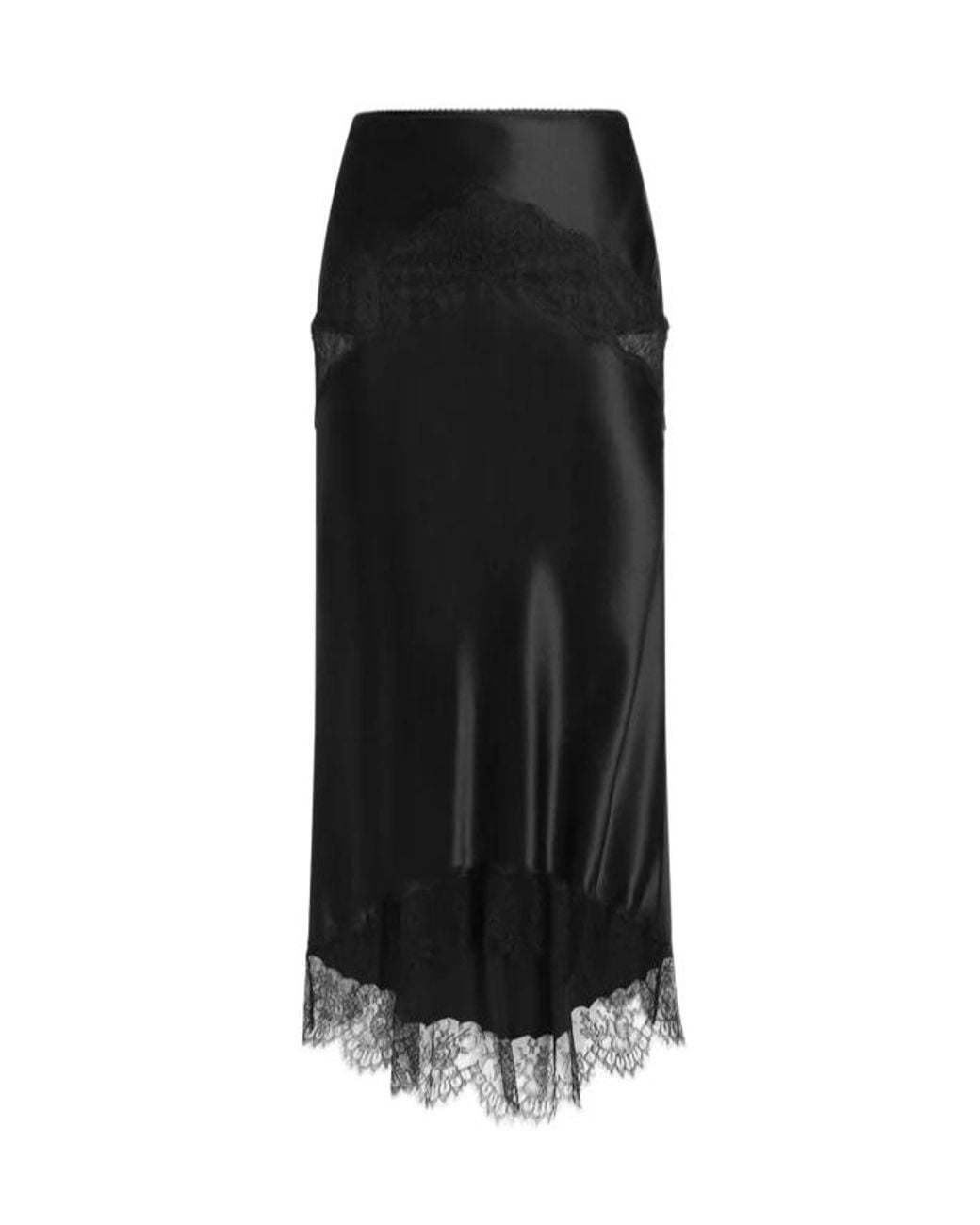 Dolce & Gabbana Black Lace Detailed Midi Skirt
