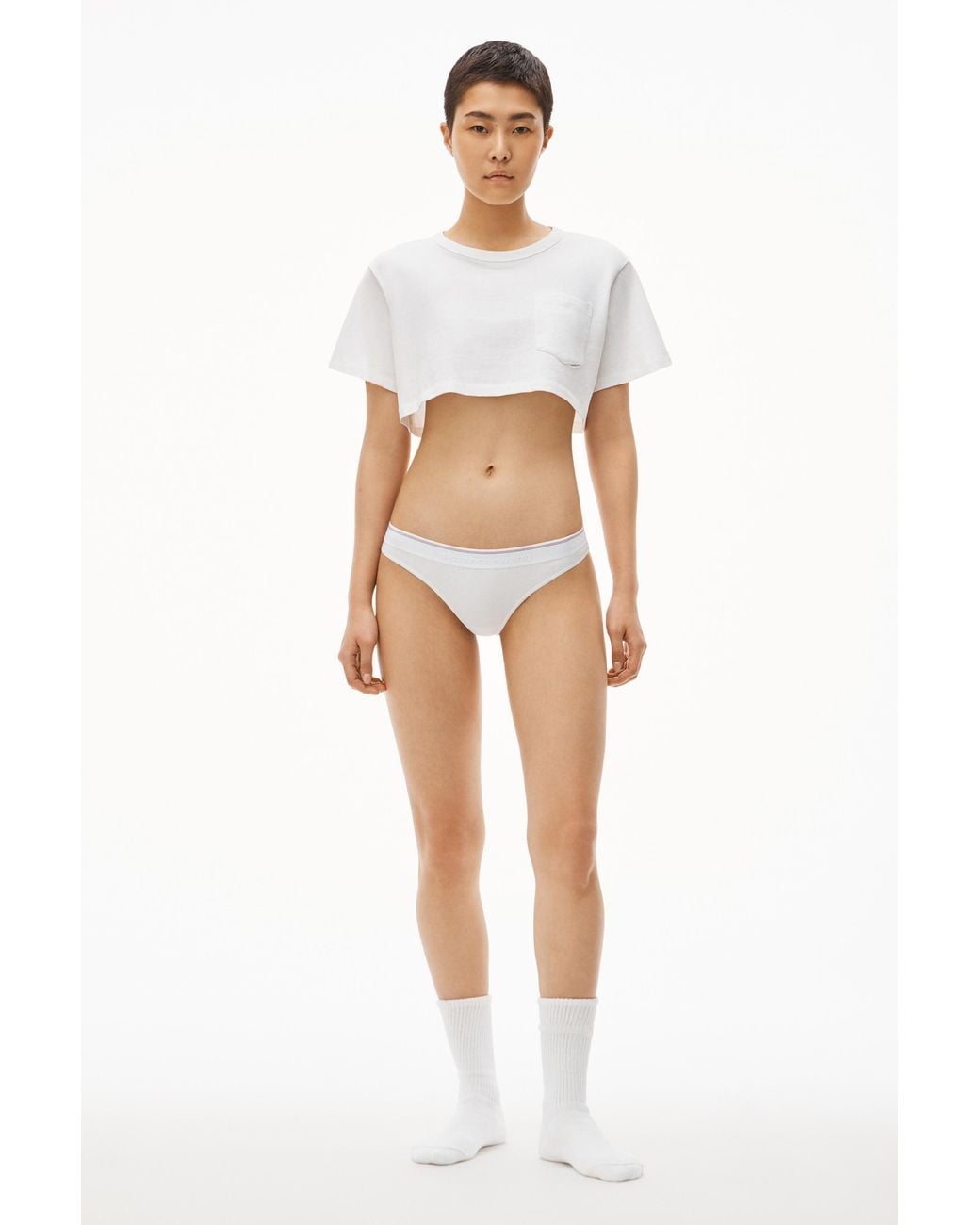 Alexander Wang White Rib Plain Thong