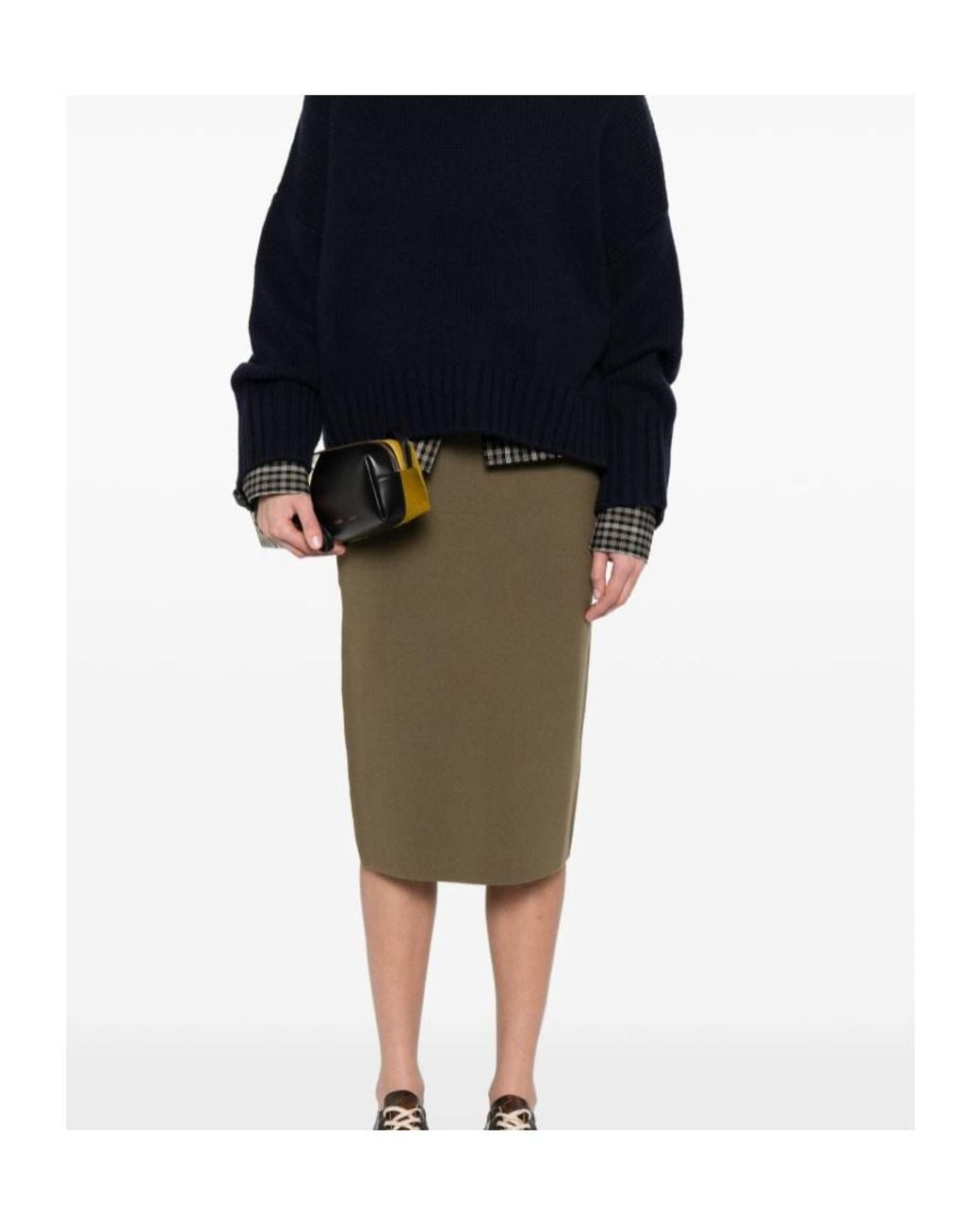 Max Mara Green Stretch Viscose Pencil Skirt