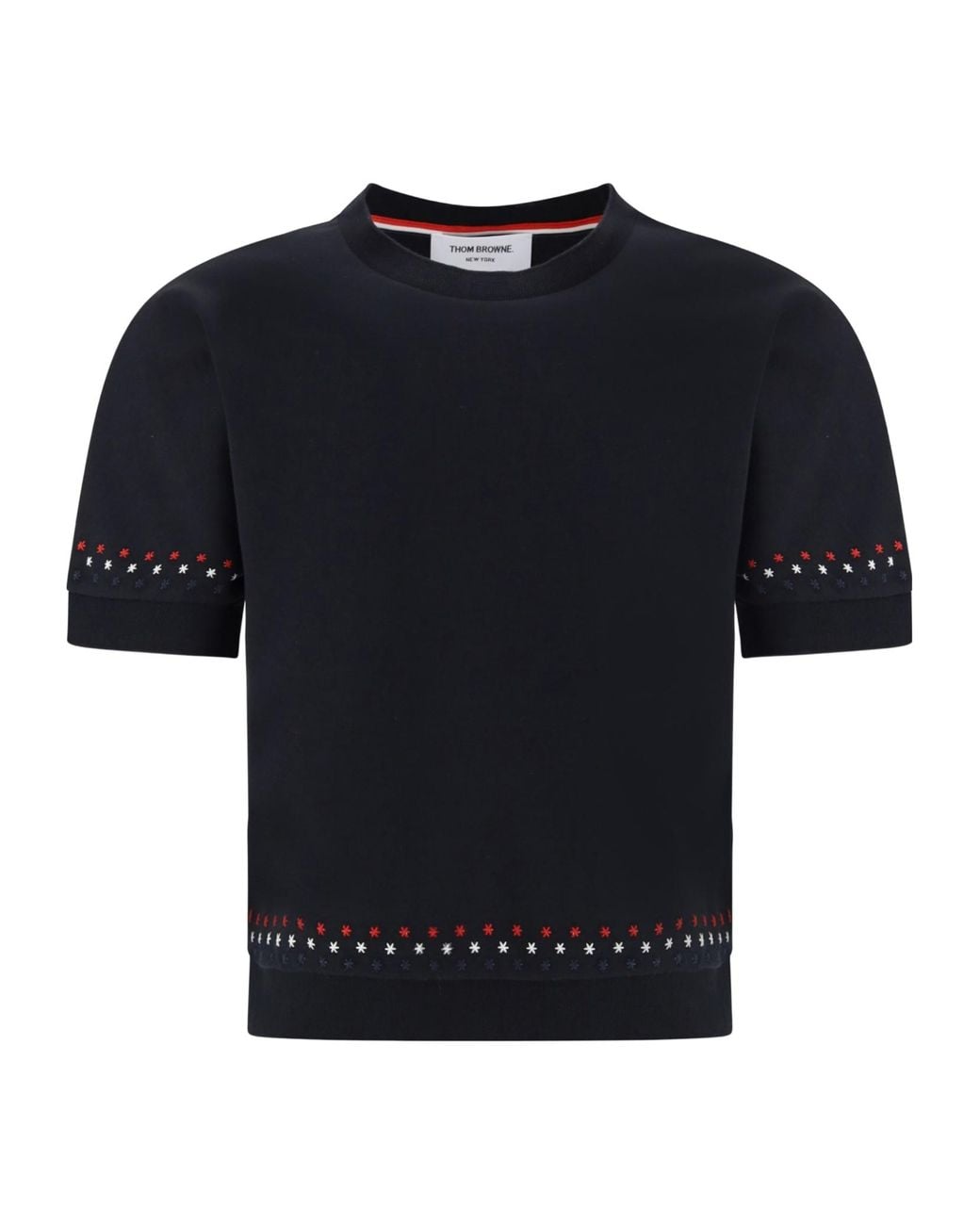 Thom Browne Black Snowflakes Short-Sleeved T-Shirt