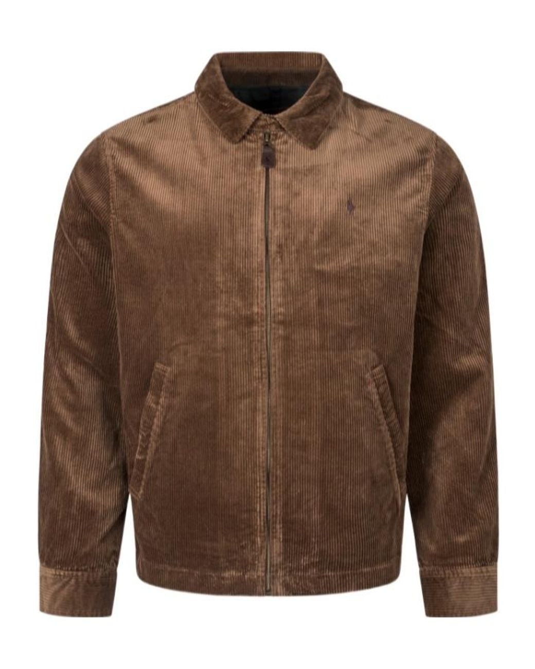 Polo Ralph Lauren Brown Embroidered-Logo Corduroy Jacket for men