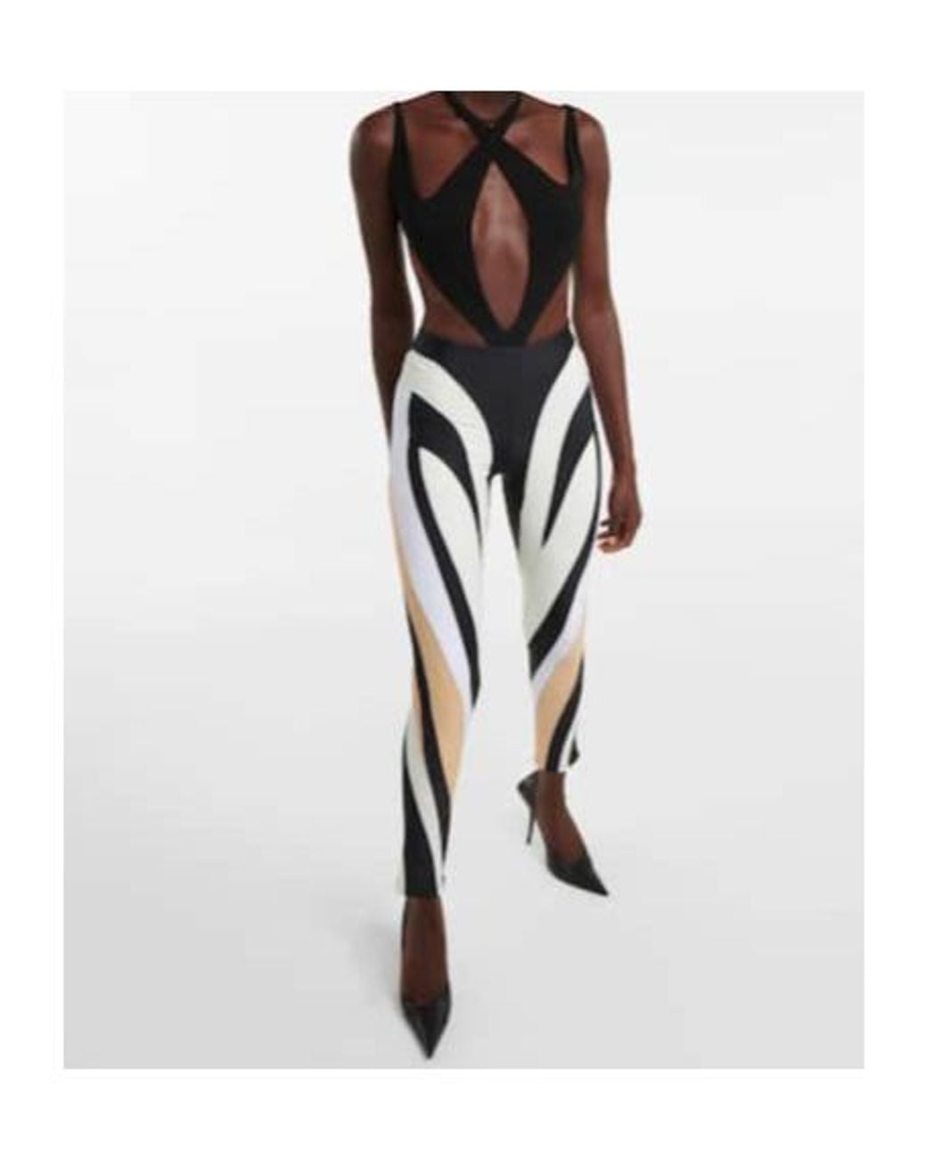 Mugler Black Cutout Bodysuit