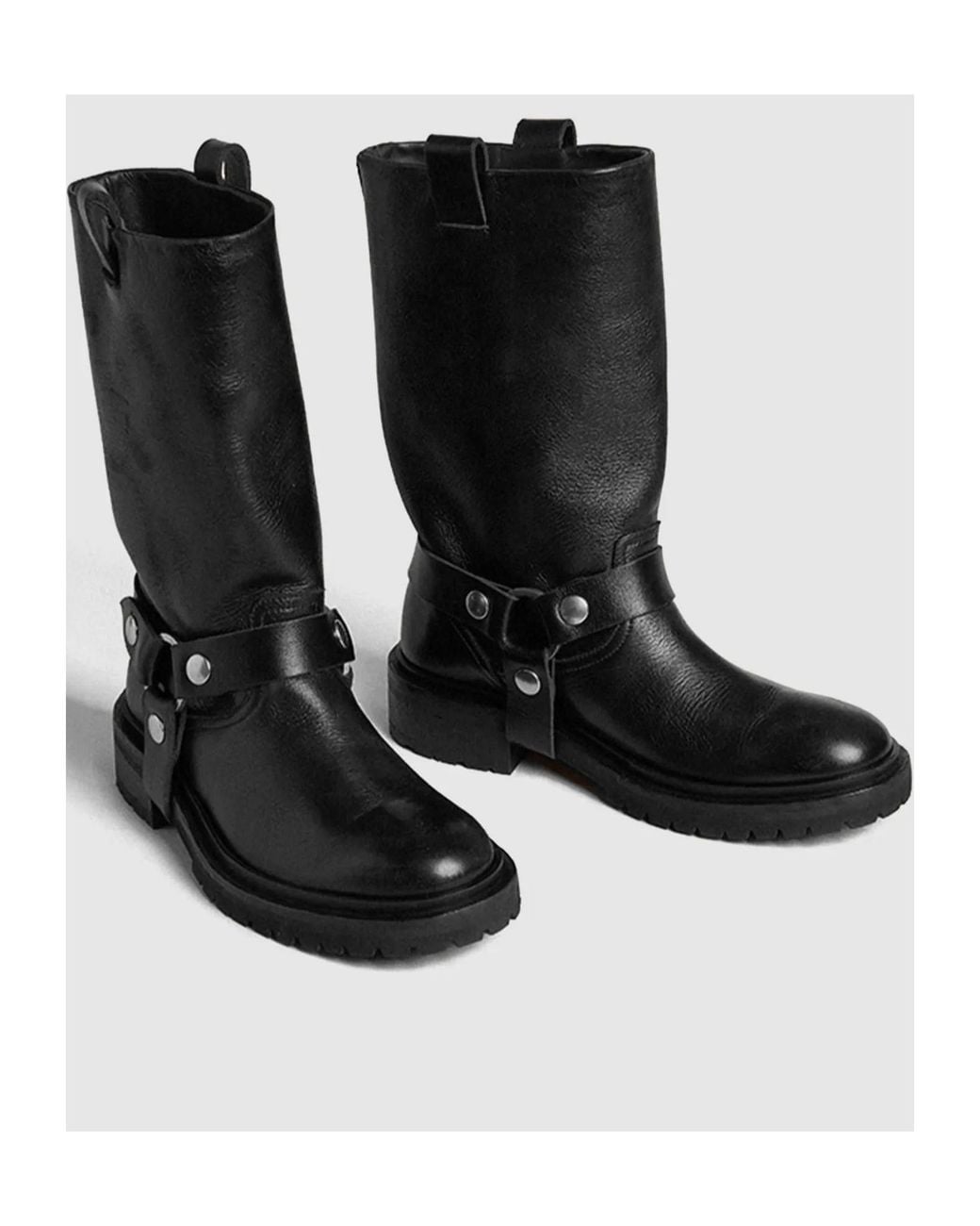 Golden Goose Deluxe Brand Black Kurt Buckled Studded Boots