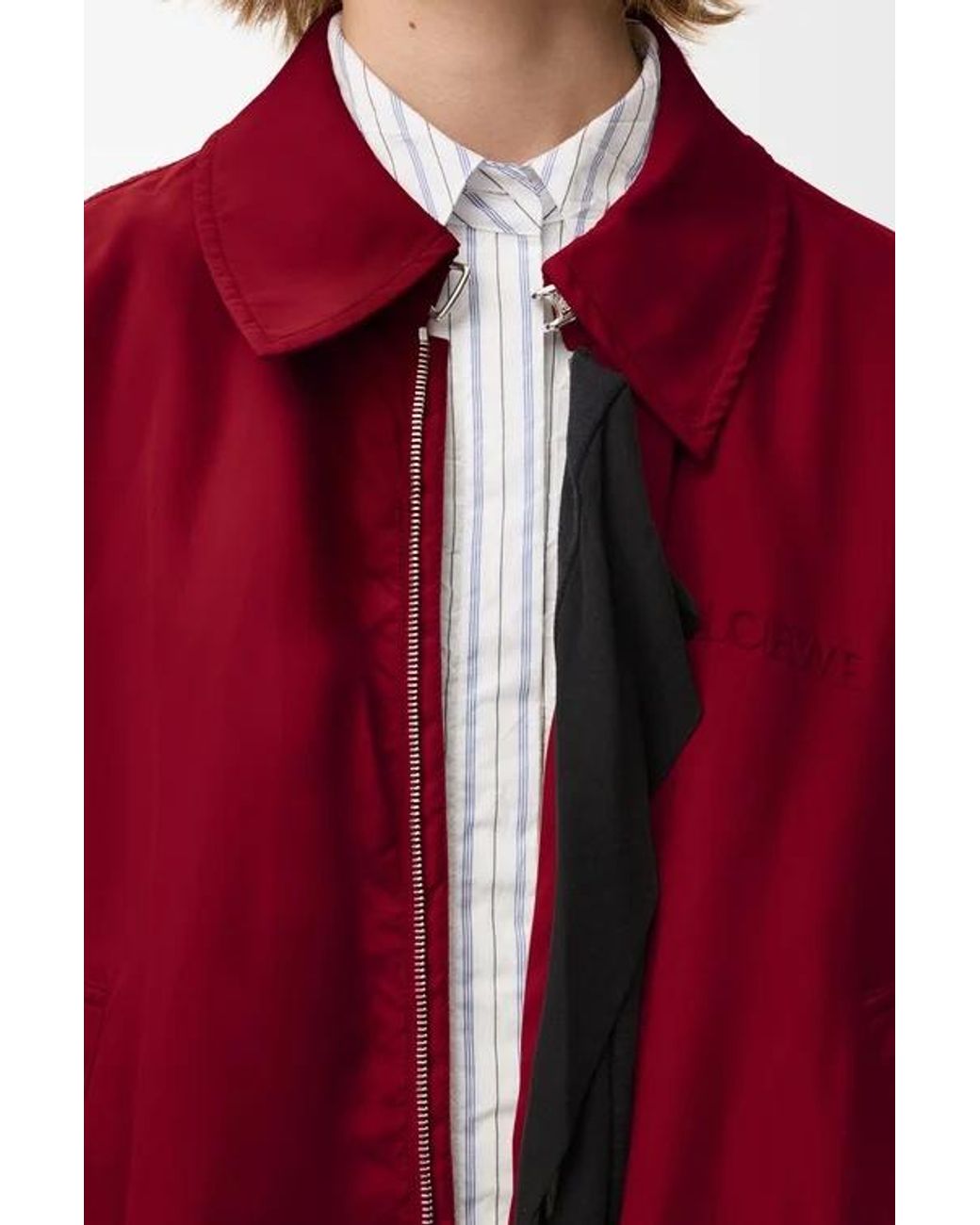Loewe Red Crinkled Balloon Silhouette Jacket