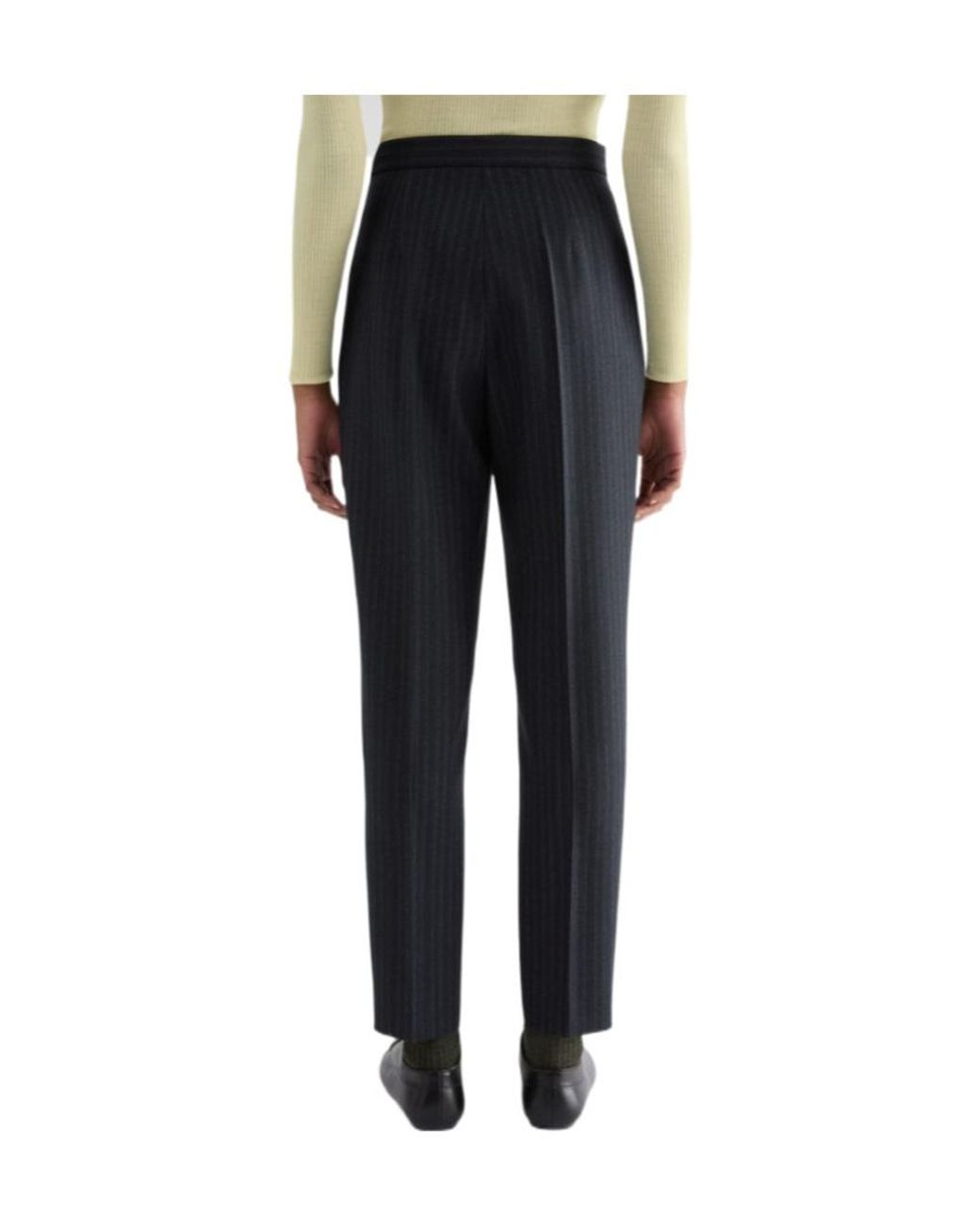 Jil Sander Black Slim Fit Pinstripe Pants