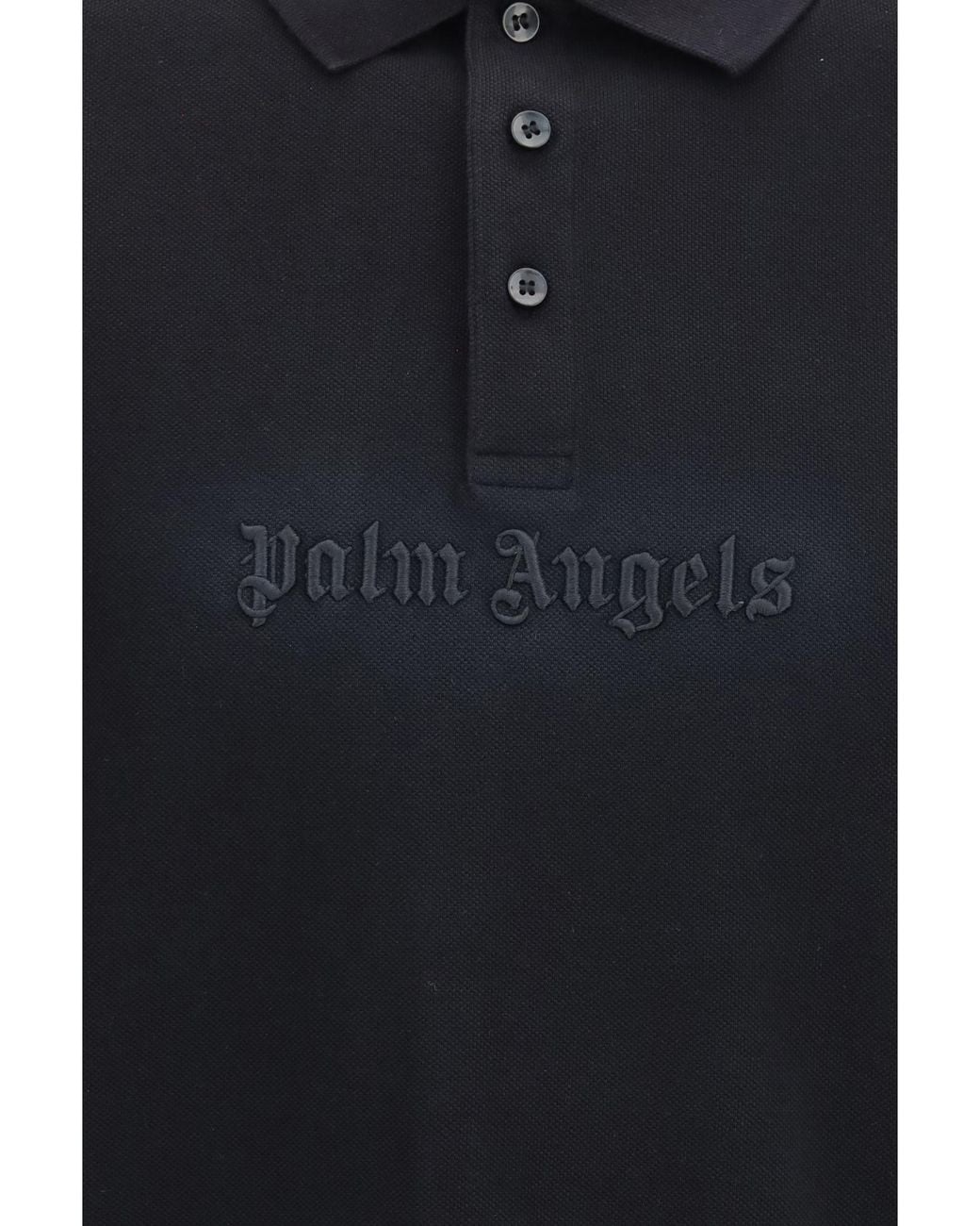 Palm Angels Black Logo Spray Polo Shirt for men