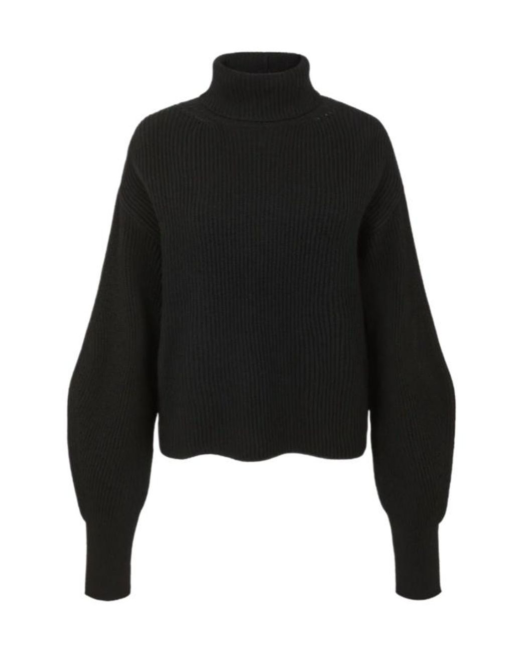P.A.R.O.S.H. Black High-Neck Ribbed Jumper