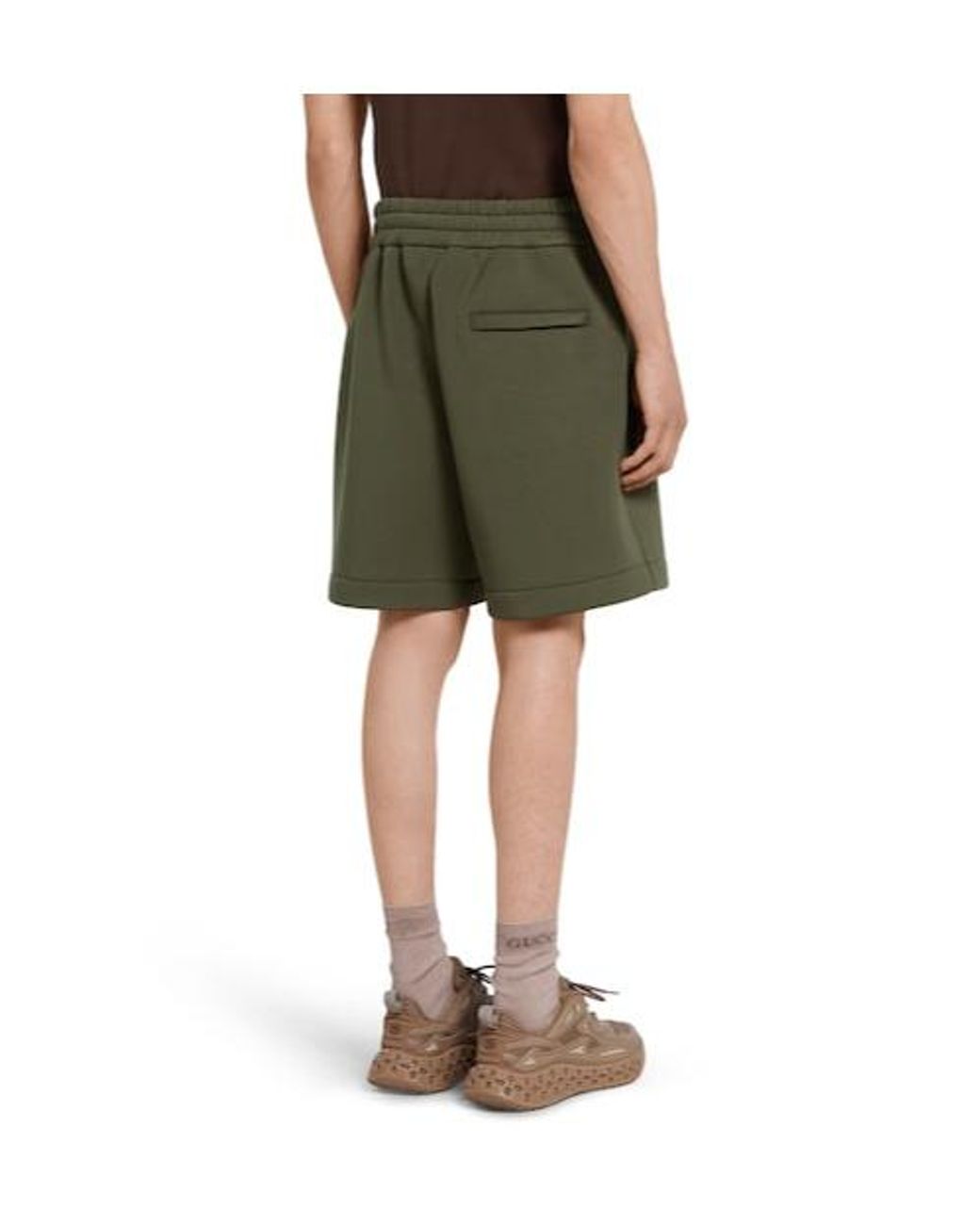 Gucci Green Embroidered Jersey Shorts for men