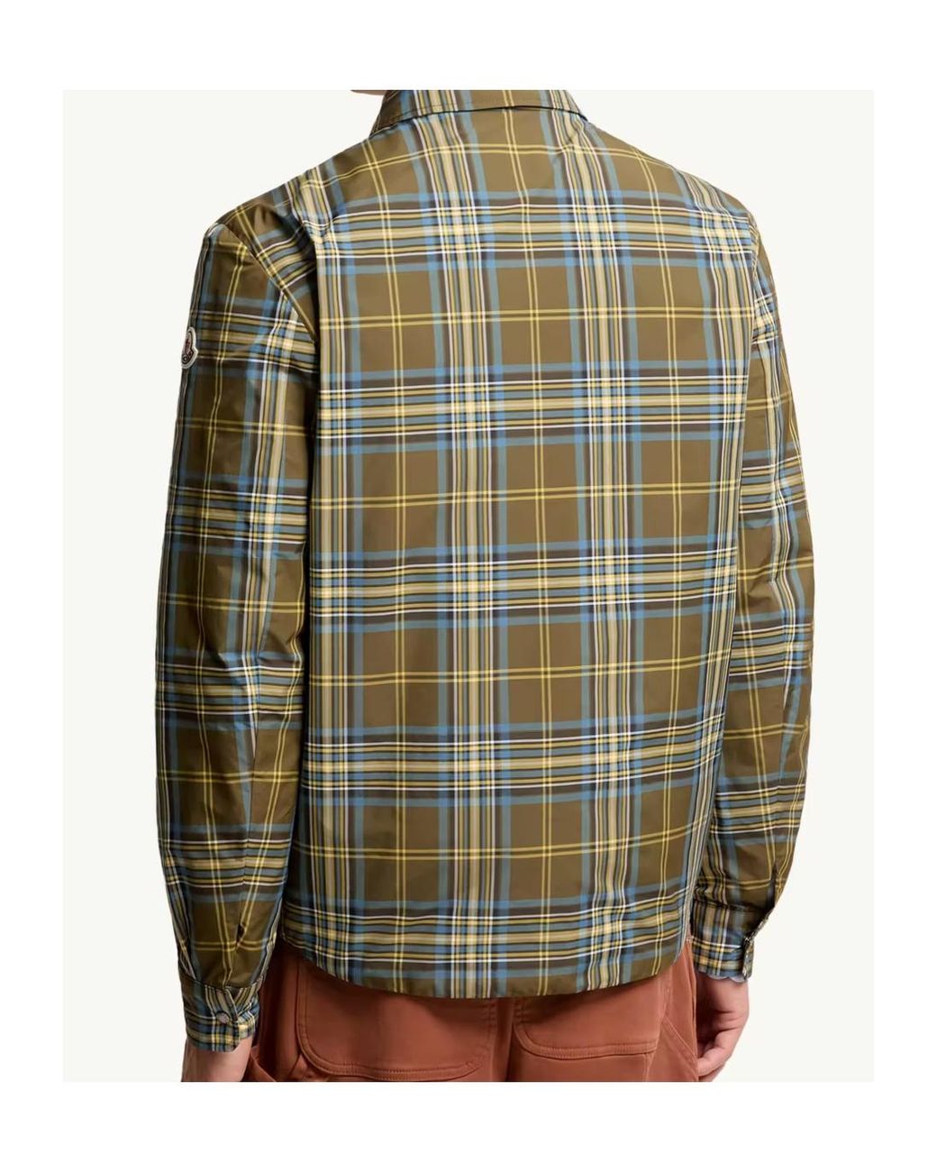 Moncler Green Checkered Long-Sleeve Shirt for men
