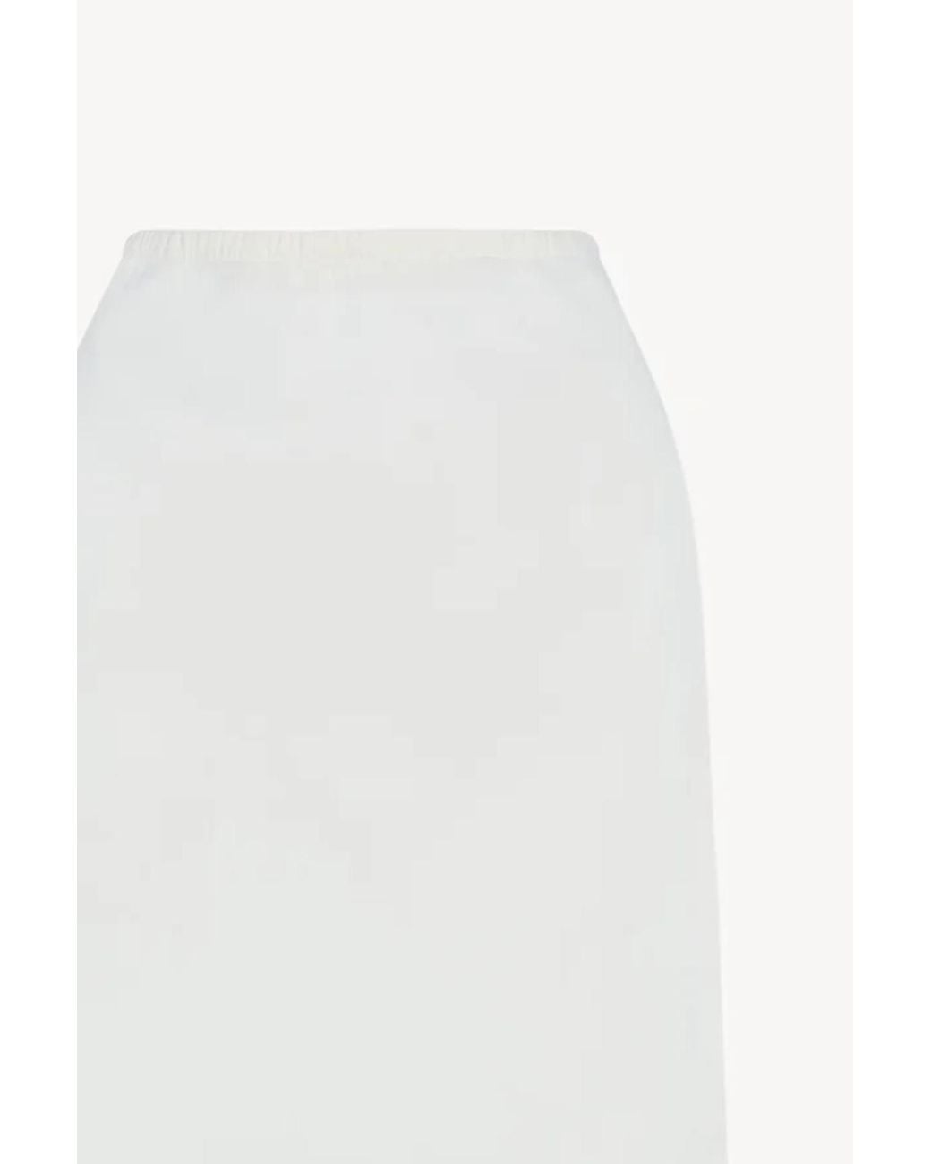 The Row White Ivera Chiffon Pencil Skirt