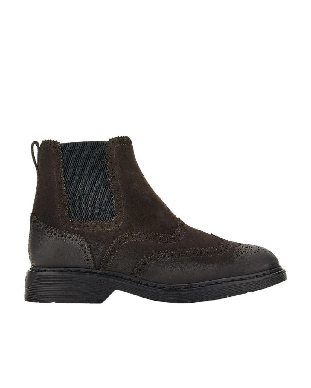Hogan Black Round-Toe Chelsea Boots for men